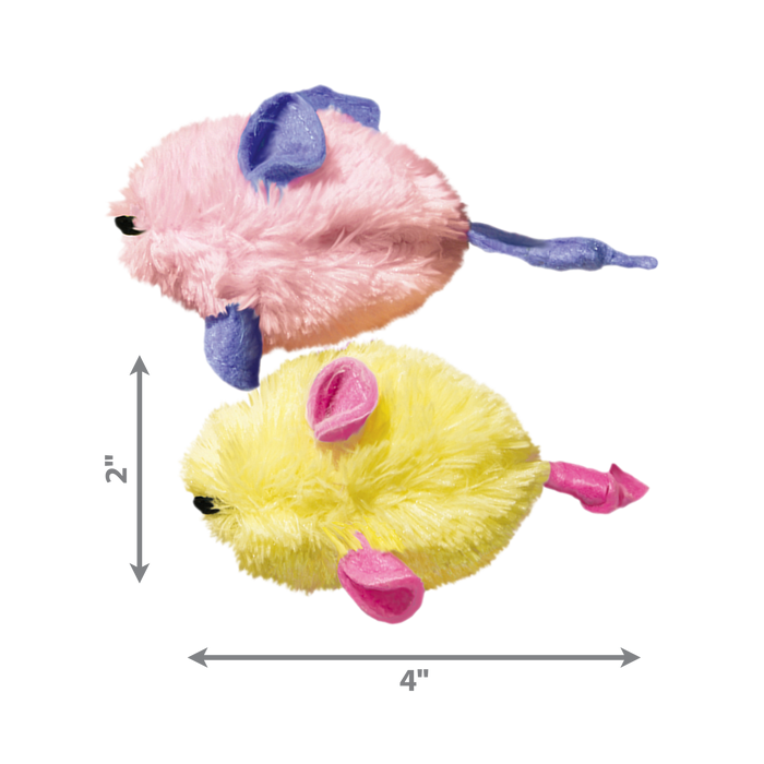 فئران للقطط الصغيرة (عبوة 2) - حجم مناسب، محشوة بالنعناع للقطط من Kong