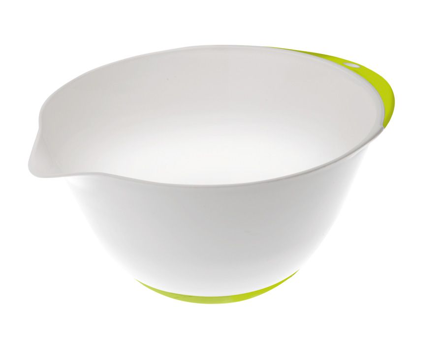 زبدية خلط بلاستيك بقاعدة مانعة للانزلاق من Ibili - أبيض