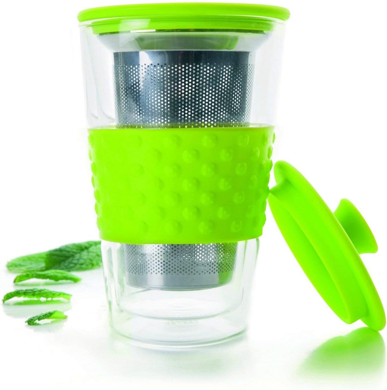 كوب شاي زجاج بفلتر 250 مل من Ibili Vaso - أخضر