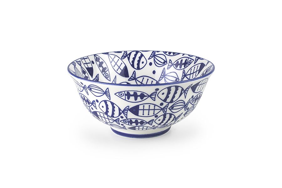 زبدية سيراميك 16 سم من Ibili Acuario - أبيض وكحلي