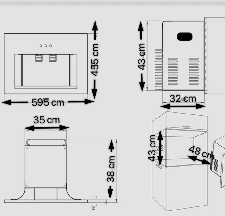 كولر مياه بلت إن زجاج أسود من ووتر بلس