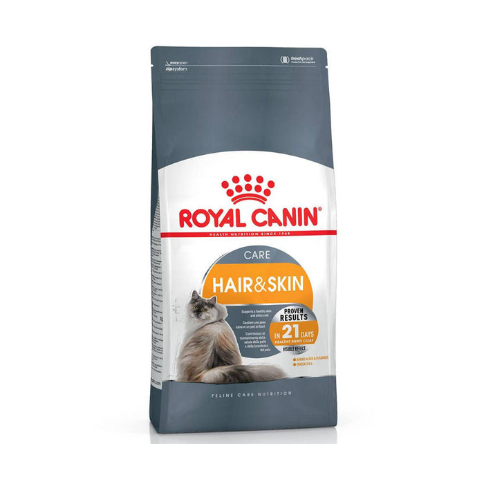 طعام جاف للقطط (Hair & Skin) لتحسين لمعان الفراء ودعم صحة الجلد، 10 كجم من Royal Canin