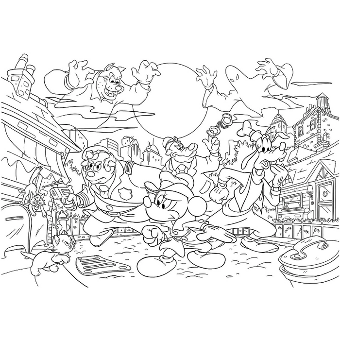 لعبة ألغاز ديزني دي أف بلس 108 قطع ميكي ماوس - المحقق بحجم 50 × 35 سم لتعزيز مهارات الأطفال من ليشياني
