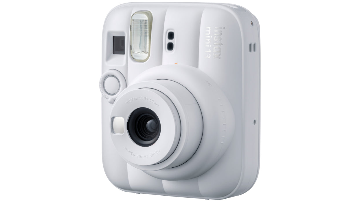 كاميرا فورية Fujifilm Instax Mini 12 بتعريض تلقائي للضوء (لون أبيض Clay White)