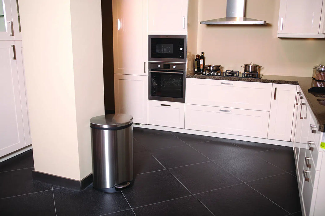 سلة مهملات EKO شبه دائرية سعة 50 لتر فولاذ مقاوم لبصمات الأصابع