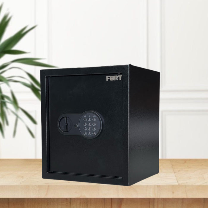 خزنة E40 مقبض يدوي ببطارية 12.5 كجم ضمان عام قاصة منزلية ومكتبية