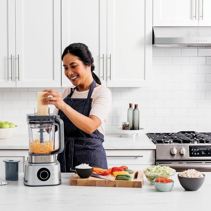 خلاط نينجا فودي باور 4 في 1 مع تحضير الطعام وتقنية الذكاء الاصطناعي أوتو آي كيو – فضي