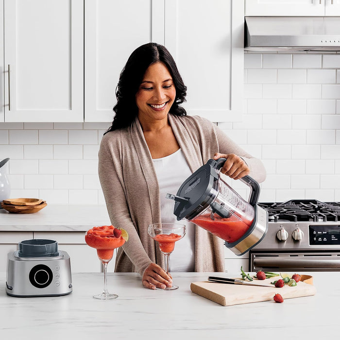 خلاط نينجا فودي باور 4 في 1 مع تحضير الطعام وتقنية الذكاء الاصطناعي أوتو آي كيو – فضي