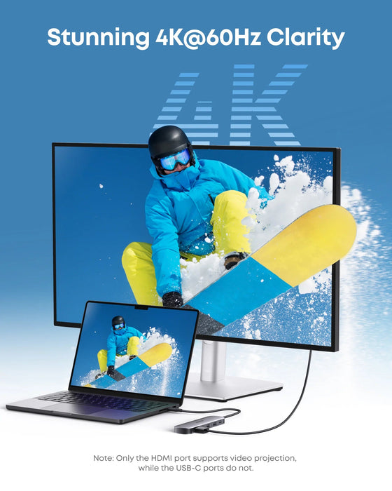 موزع أنكر USB-C (7 في 1) مع HDMI 4K@60Hz و85W PD لتلبية احتياجات متعددة