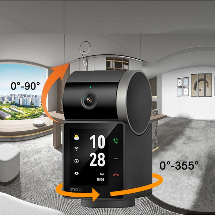 كاميرا مراقبة داخلية إيمو ريكس في تي بدقة 5 ميجابكسل - اتصال صوت وصورة ثنائي الاتجاه، دوران 360 درجة وتتبع ذكي للبشر