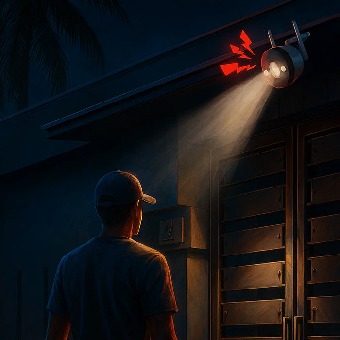 كاميرا مراقبة خارجية إيمو كروزر SC بدقة 5 ميجابكسل - واي فاي، دوران 360 درجة، رؤية ليلية ملونة مع أضواء تحذير حمراء وزرقاء