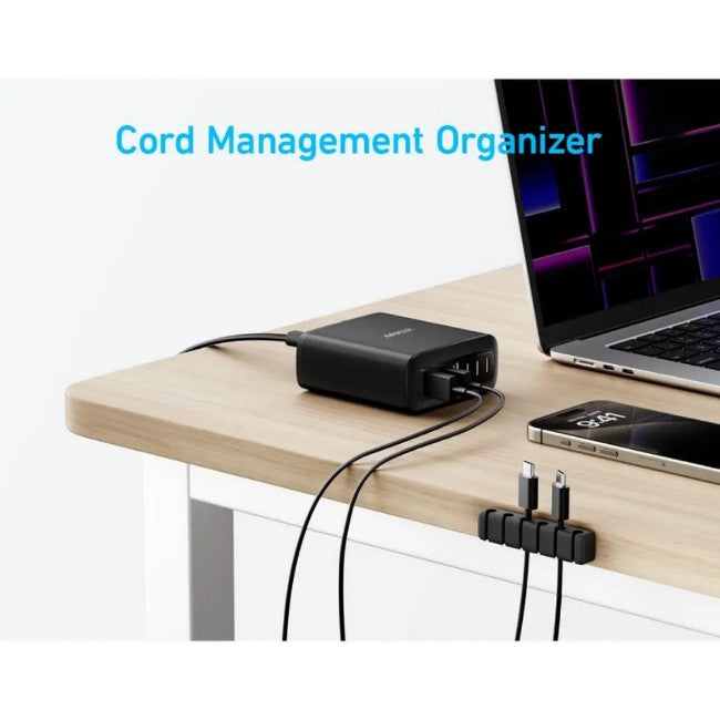 شاحن 112W ذو 6 منافذ (3 USB-C) بتقنية GaN للشحن السريع من Anker