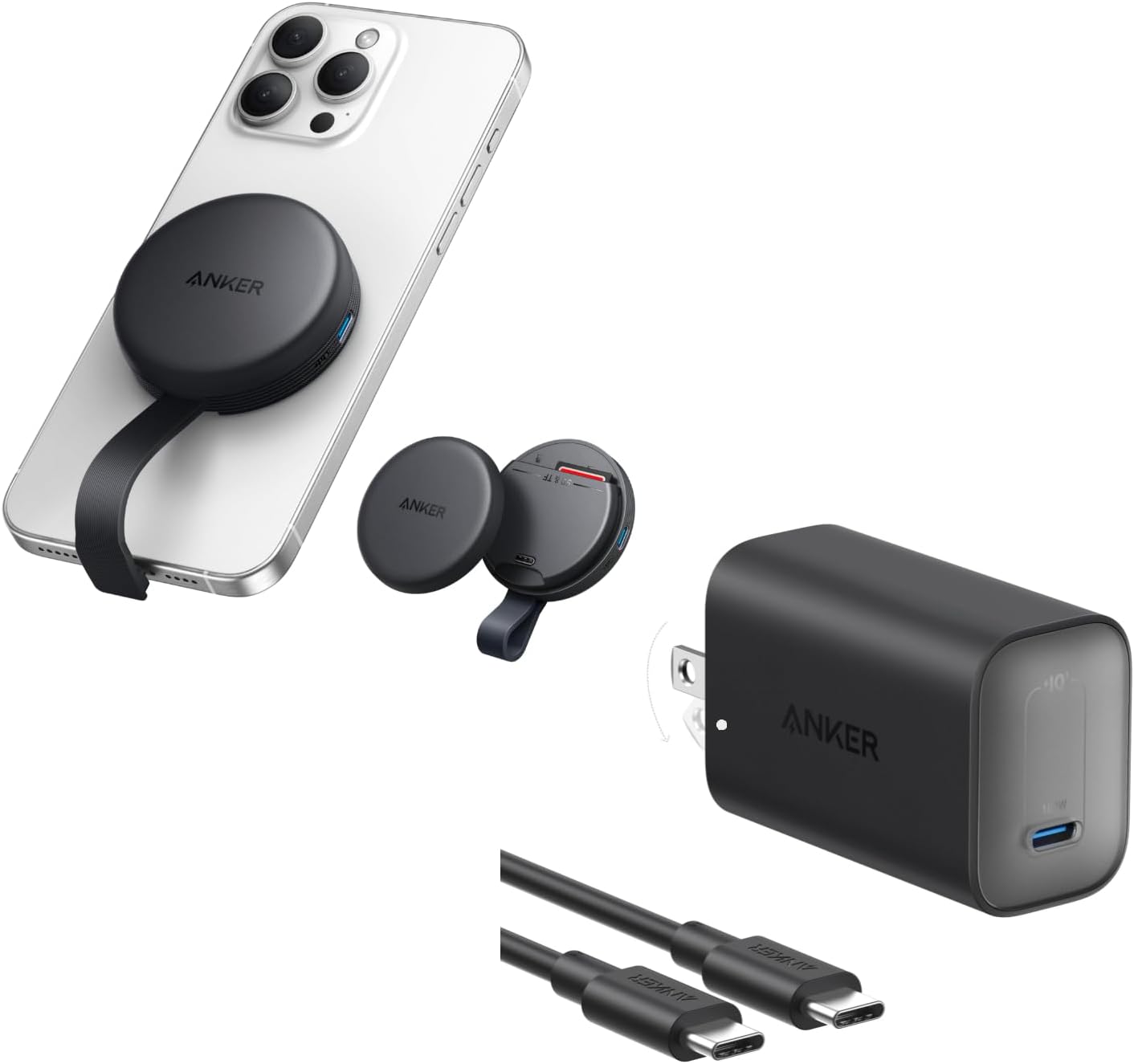 محول USB-C 3 في 1 بسرعة 10Gbps لنقل فوري وشحن 100W من Anker