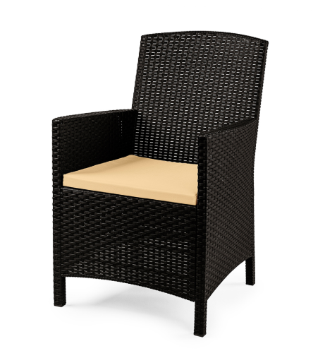 Havana Rattan Plastic Table with Wood Texture - Garden Furniture