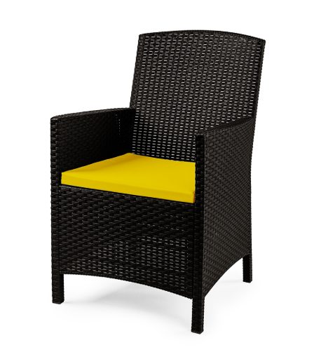 Havana Rattan Plastic Table with Wood Texture - Garden Furniture