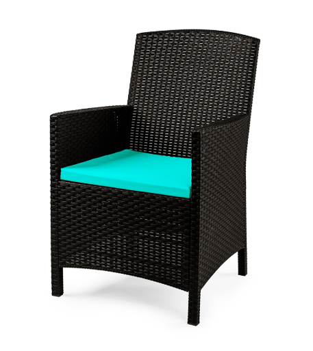 Havana Rattan Plastic Table with Wood Texture - Garden Furniture