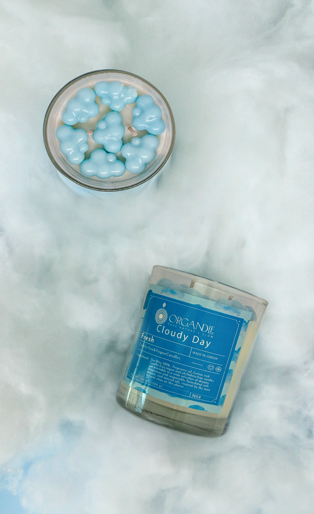 شمعة Cloudy Day من شمع الصويا 100% برائحة منعشة ومدة احتراق طويلة شمعة Cloudy Day من شمع الصويا 100% برائحة منعشة ومدة احتراق طويلة