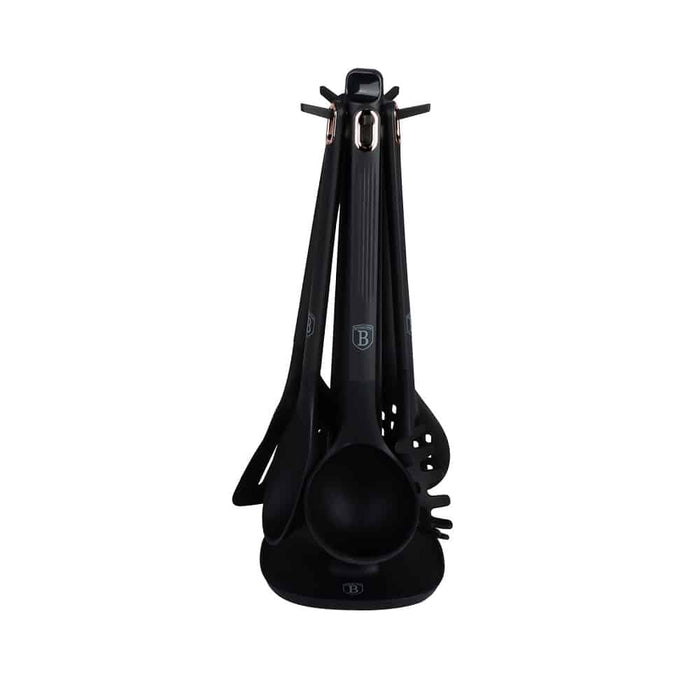 طقم 6 أدوات مطبخ مع ستاند من Berlinger Haus - بلاك روز