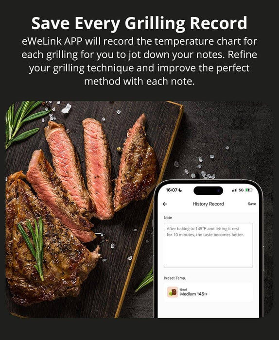 ميزان حرارة لحوم للشواء SONOFF BMT01 مع رصد حرارة عن بُعد وتنبيهات ذكية من sonoff
