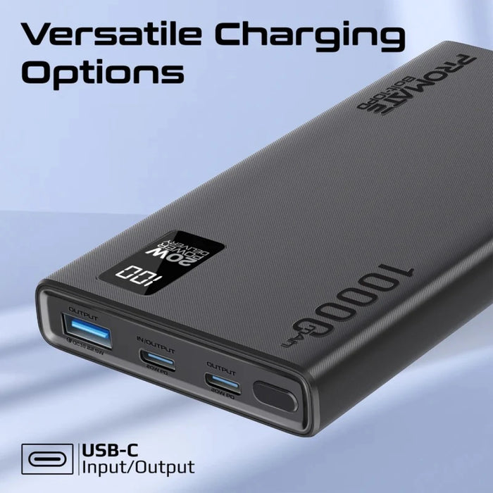 باور بانك بولت-10PD سعة 10000 مللي أمبير وشحن سريع 20 واط فائق النحافة من PROMATE