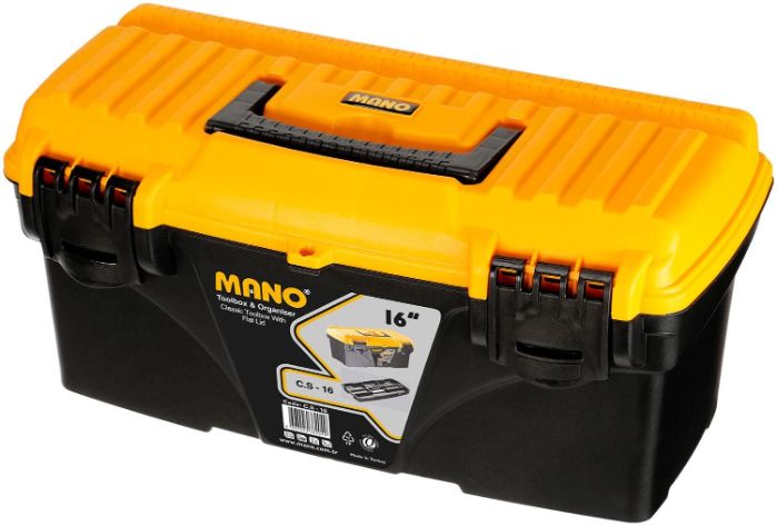 صندوق عده بلاستيك اصفر 16" MANO C.S-16/C.O-16