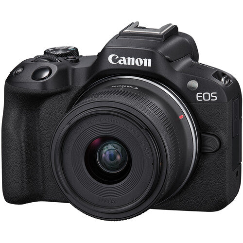كاميرا كانون EOS R50 بدقة 24.2 ميجابكسل وفيديو 4K UHD 30p مع عدسة وميكروفون من Canon