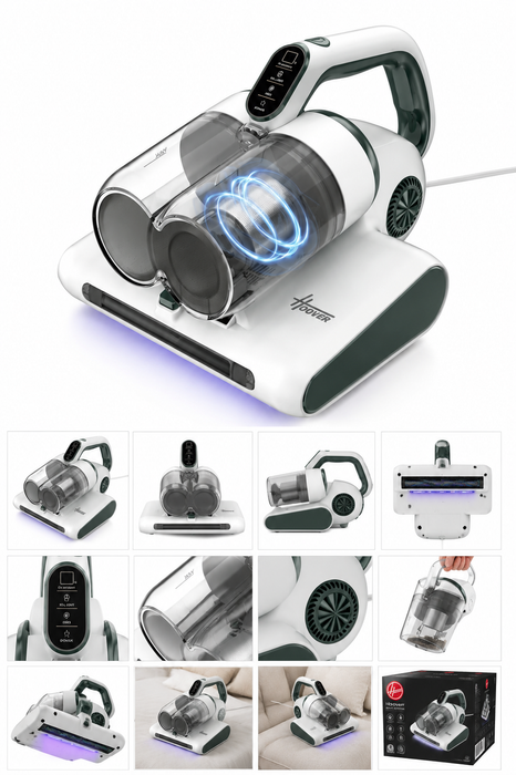 مكنسة المراتب هوفر 400 واط HMC5 مع مصباح UV-C وأربع وظائف بيضاء مثلجة