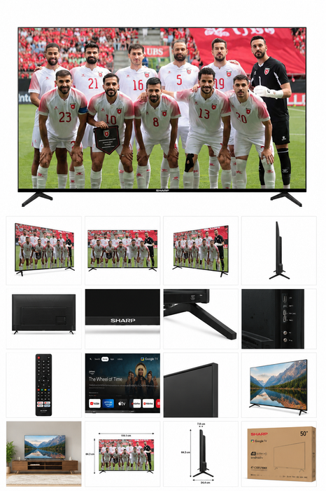 تلفاز جوجل LED بلا إطار 50 بوصة بدقة 4K Ultra HD مع HDR10 وصوت دولبي غامر