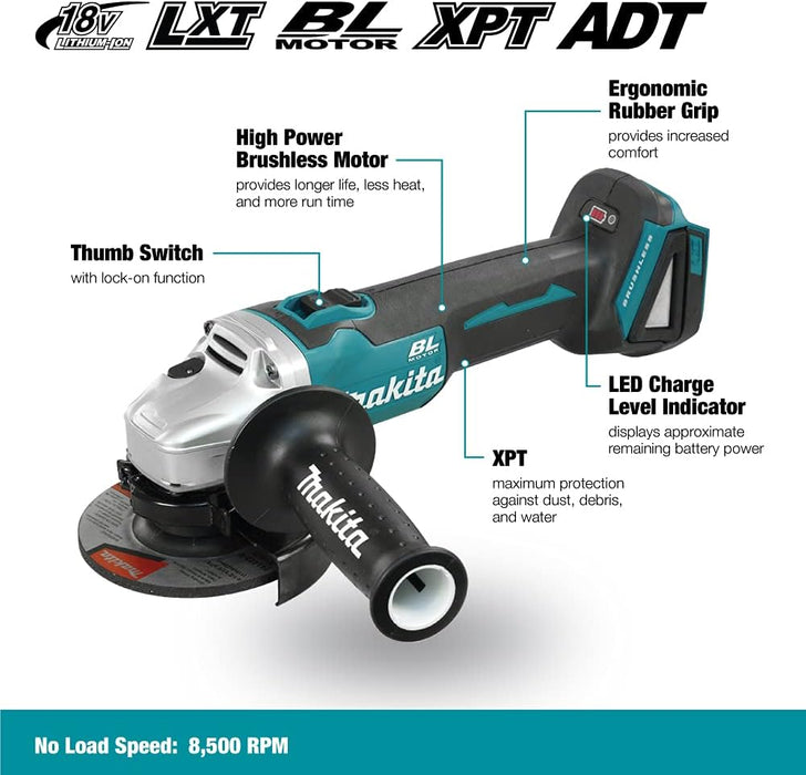 Makita DGA454Z Brushless 115mm Angle Grinder Without Batteries or