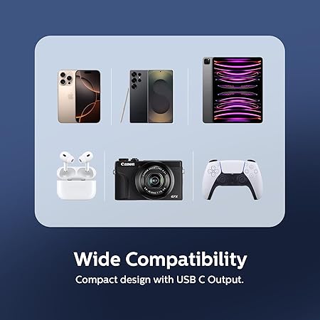 شاحن سيارة فيليبس ثنائي USB-C بقوة 60W شحن سريع وآمن