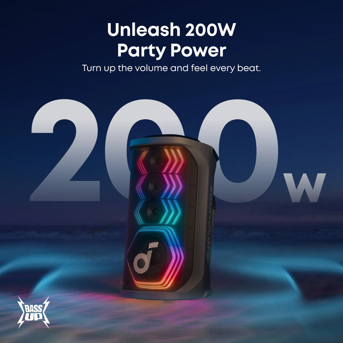 مكبر صوت 200W بصوت جهير واضح لملء المساحات الكبيرة من Anker