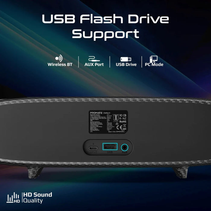 مكبر صوت لاسلكي Delta-X بقوة 20 واط مع إضاءة RGB و4 مكبرات صوت من بروميت