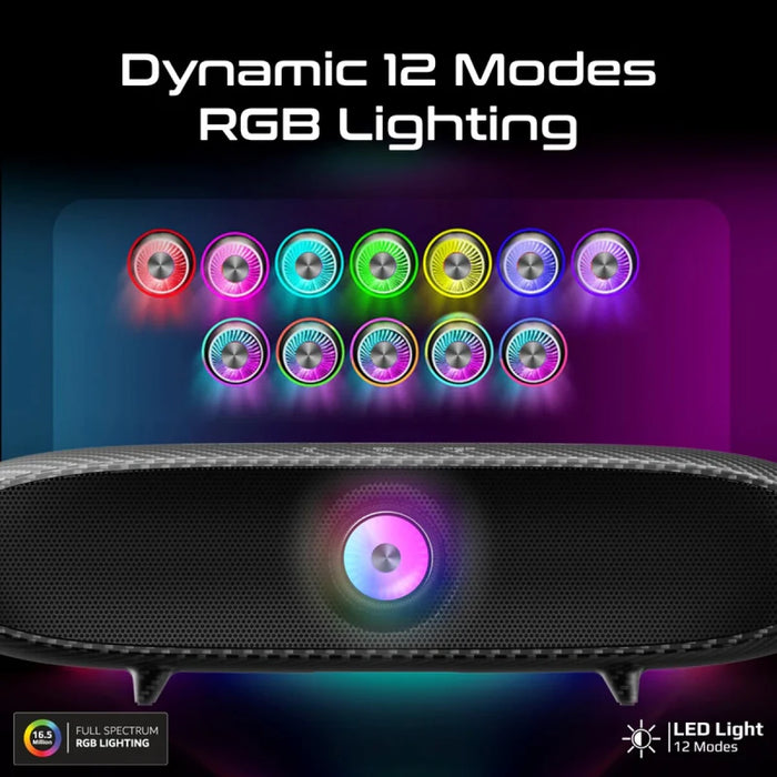 مكبر صوت لاسلكي Delta-X بقوة 20 واط مع إضاءة RGB و4 مكبرات صوت من بروميت