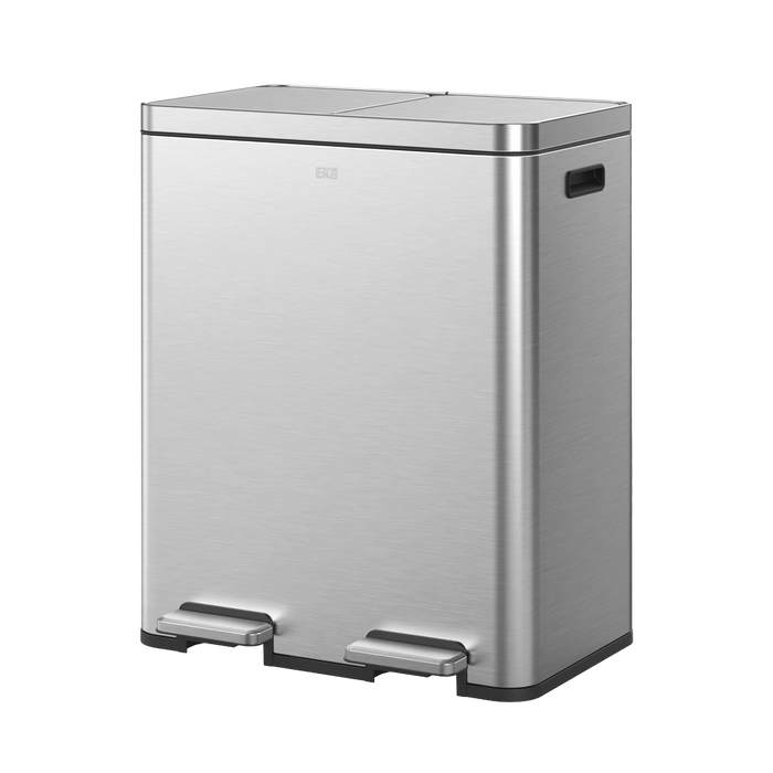 سلة المهملات المزدوجة إيكو إديسون 30 لتر مغلقة بهدوء مع دواسات مزدوجة