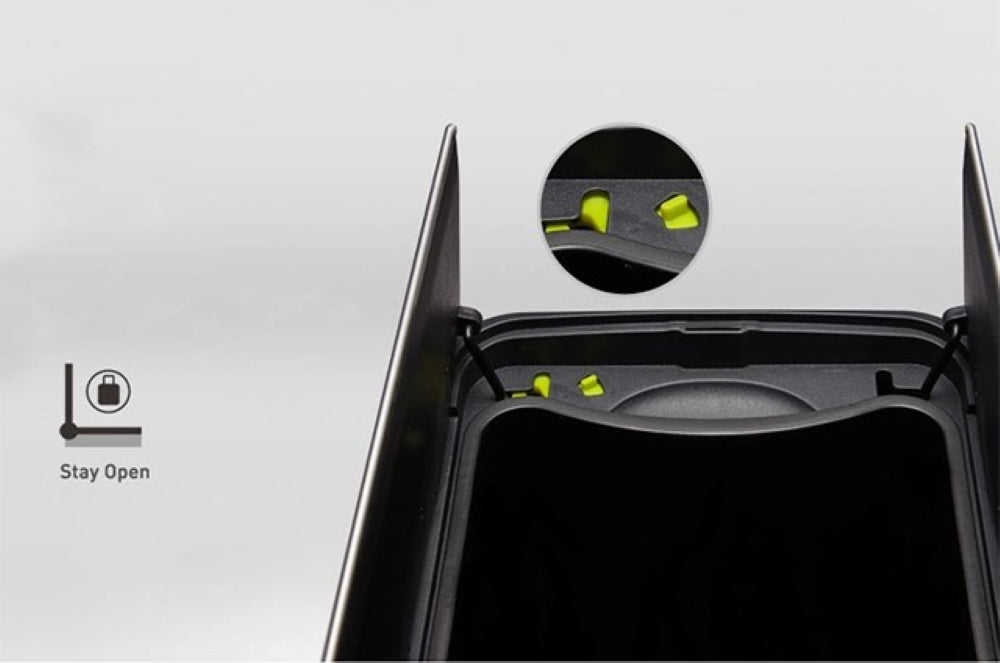 سلة مهملات إيكو إكوفلاي 30 لتر مع غطاء مزدوج وعجلات للفولاذ المقاوم للبصمات