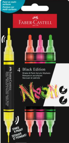 أقلام أكريليك قطع مع طرف مزدوج للرسم والتفاصيل الدقيقة من Faber Castell