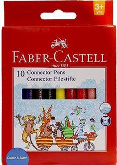 أقلام تلوين F.C CONNECTOR 10 قطع قابلة للغسل مع تصميم آمن للأطفال من Faber Castell