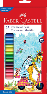 مجموعة أقلام توصيل 25 قطعة ملونة قابلة للغسل وآمنة للأطفال من Faber Castell