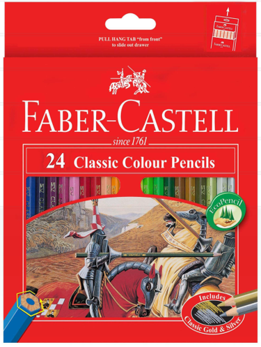 مجموعة أقلام تلوين 24 قلم بتصميم سداسي للتحكم المثالي من Faber Castell