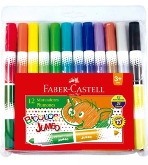 قلم تحديد ملون FC - محفظة 12 قطعة بألوان مائية مختبرة وغير سامة من Faber Castell