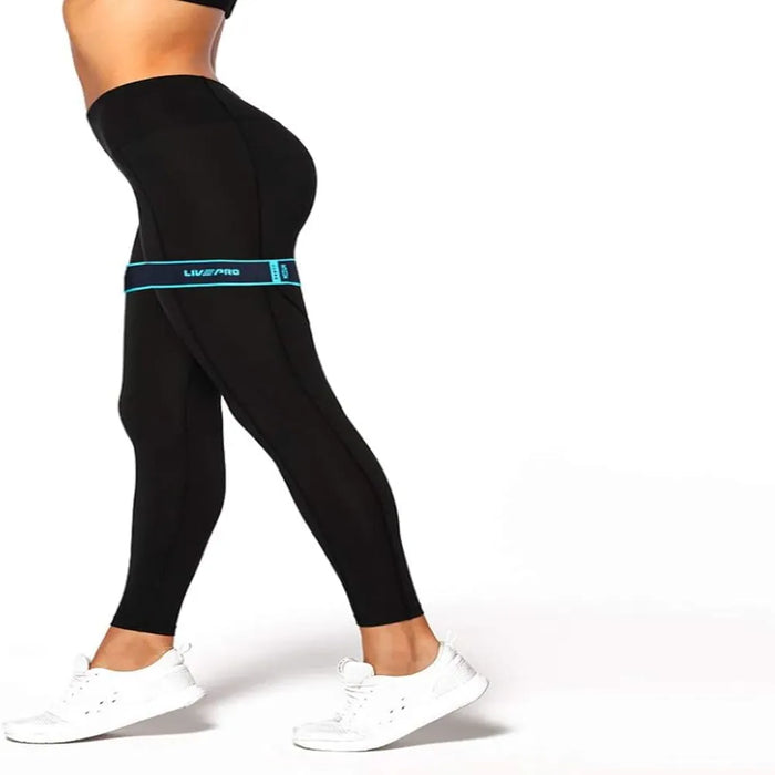 باند المقاومة للورك – Livepro LP8414-L بألوان أزرق وأسود لتمارين فعّالة وأداء قوي