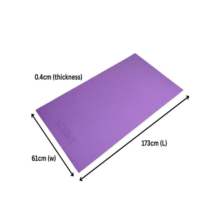 فرشة تمارين يوغا PVC بسمك 4 مم بأبعاد 173 × 61 سم، مانعة للانزلاق.