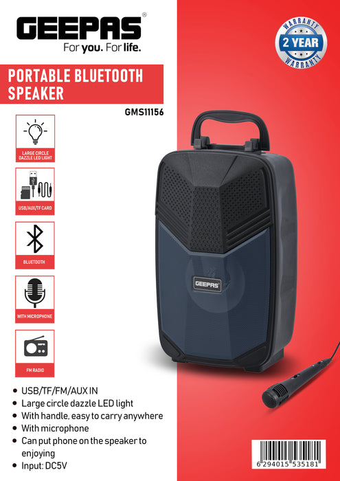 سماعة بلوتوث جيباس مع مايكروفون وإضاءة LED وجودة صوت استثنائية