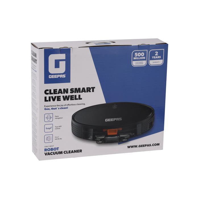 مكنسة روبوت ذكية تنظيف مبلّل وجاف تحكم بالتطبيق ملاحة جيروسكوب من جيباس