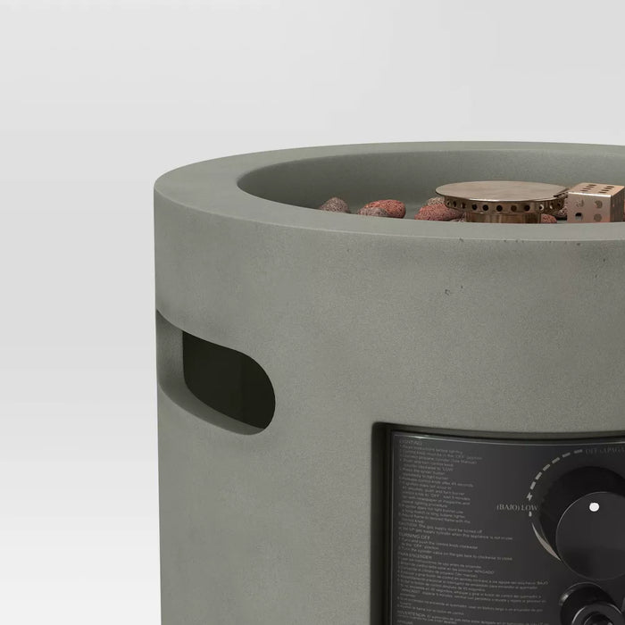 موقد عمود خارجي بيباستون 25 بوصة رمادي بقوة 30000 BTU للأناقة والدفء