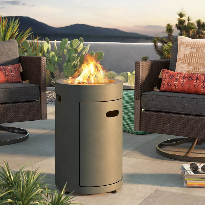 موقد عمود خارجي بيباستون 25 بوصة رمادي بقوة 30000 BTU للأناقة والدفء