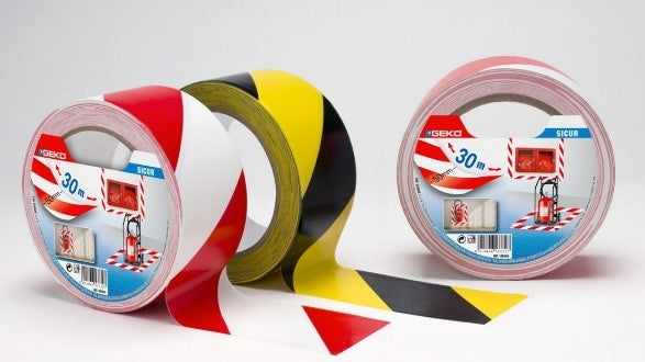 شبر تحذيري ابيض/احمر 3" طول 500 متر GEKO 200/14