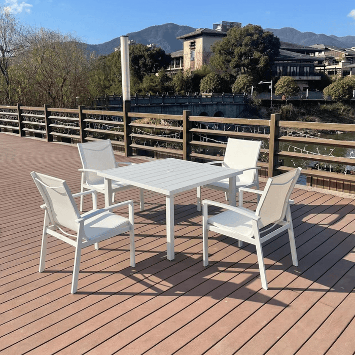 Cooper Springs 5-Piece Aluminum Outdoor Dining Set – White Finish