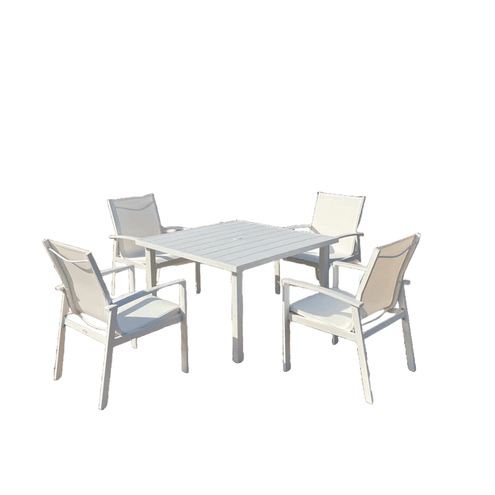 Cooper Springs 5-Piece Aluminum Outdoor Dining Set – White Finish