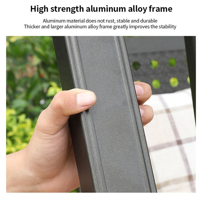 أرجوحة خارجية بمقعدين مع سقف LED شمسي وإطار ألمنيوم مقاوم للصدأ